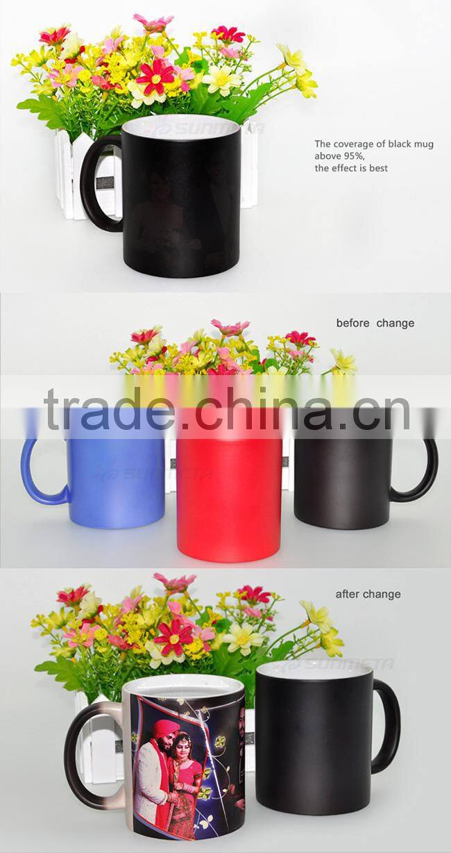 Sunmeta factory cheap ceramic 11oz wholesale cups to sublimation magic mug(SKB-05)