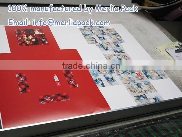 LED Lights Xmas Decorations Paper Box Handmade 2016 Lid and Base Box