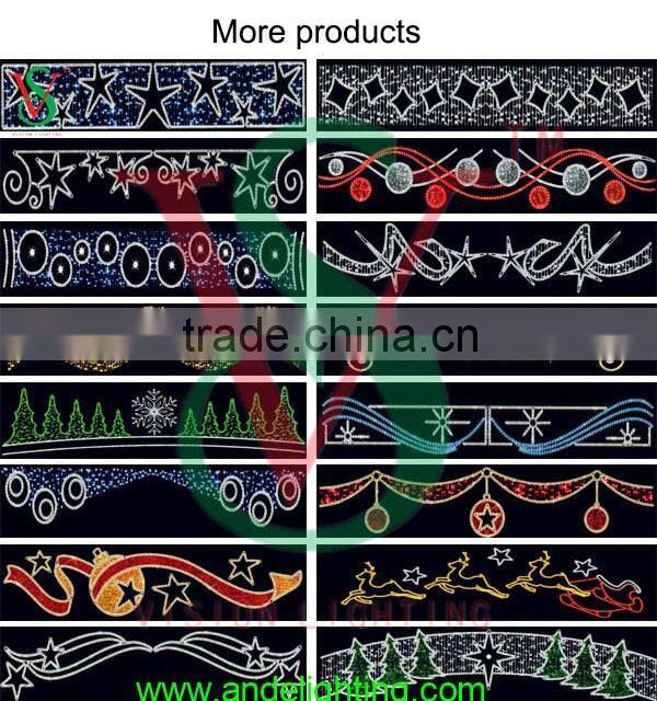 Customized 2d motif rope light large giant hanging outdoor street light fiesta lighting manufacture in china