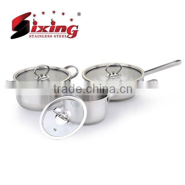 6Pcs Stainless Steel Cooking Pot Set
