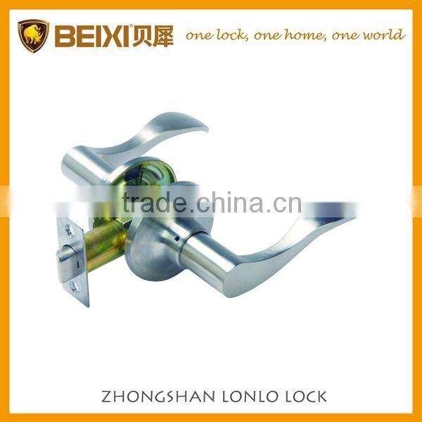 ANSI standard zinc alloy brass cylinder keyed satin nickel door lock