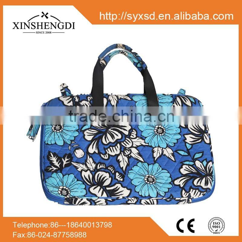 Wholesale fancy oem eco pattern cotton quilted marco polo laptop bag