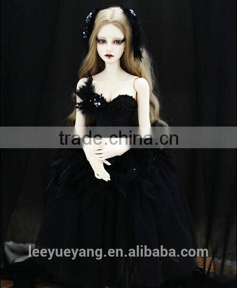 Hot selling synthetic long dark blonde loose wavy bjd doll wig