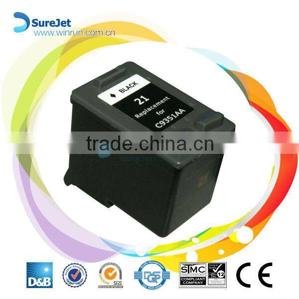 Wholesale in china C9351A remanufactured ink cartridge for hp 21 ink cartridge