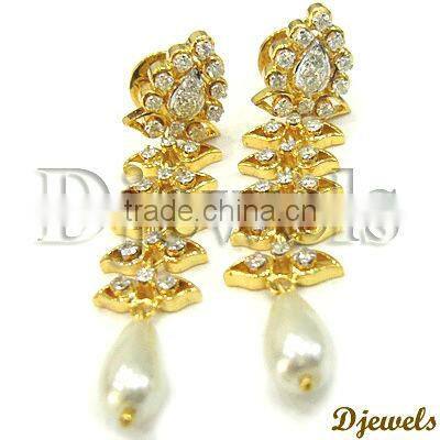 Diamond Gold Earrings, Diamond Earrings, Diamond Jewelry