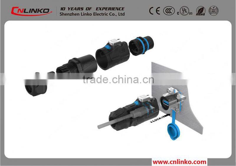 Economic best sell Usb 3.0 Version Connector Circular Waterproof Usb 3.0 Receptacle Two Sided Usb Cable