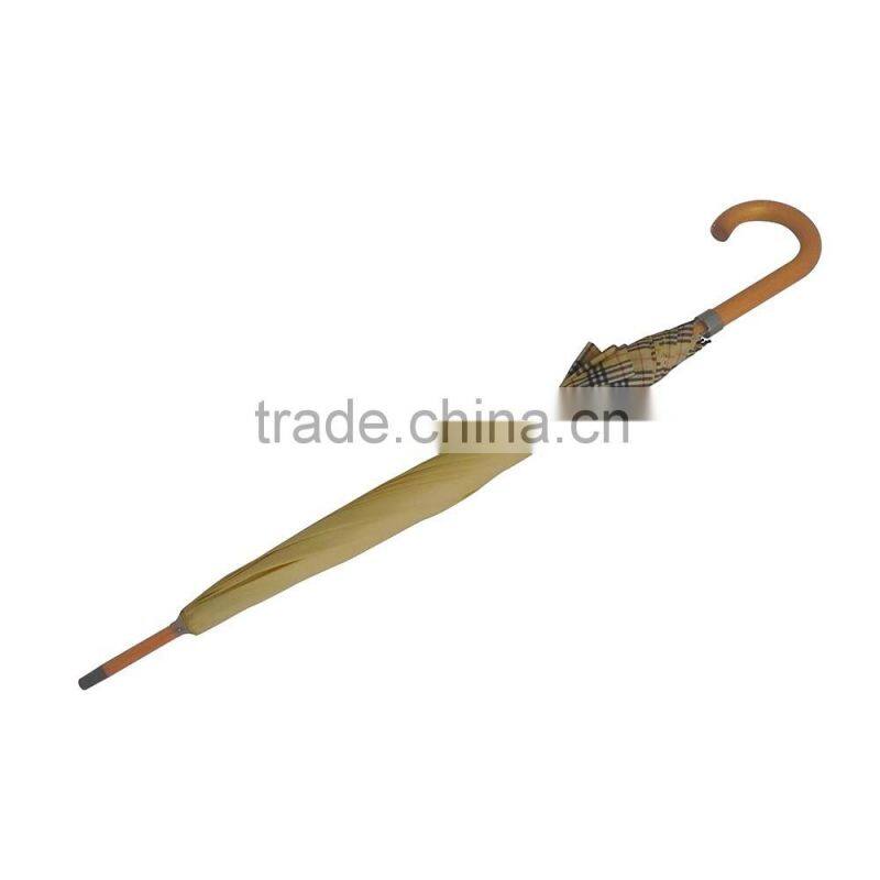 Custom wooden straight handle long shaft umbrella