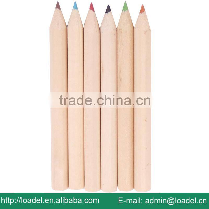 6pcs 3.5inch pencil sharpener natural wooden coloured pencils
