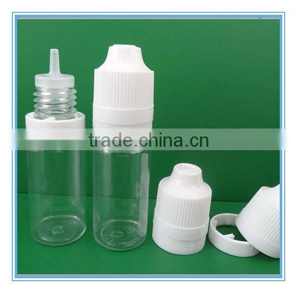 round plastic e cig liquid dropper bottles with TE/CR caps
