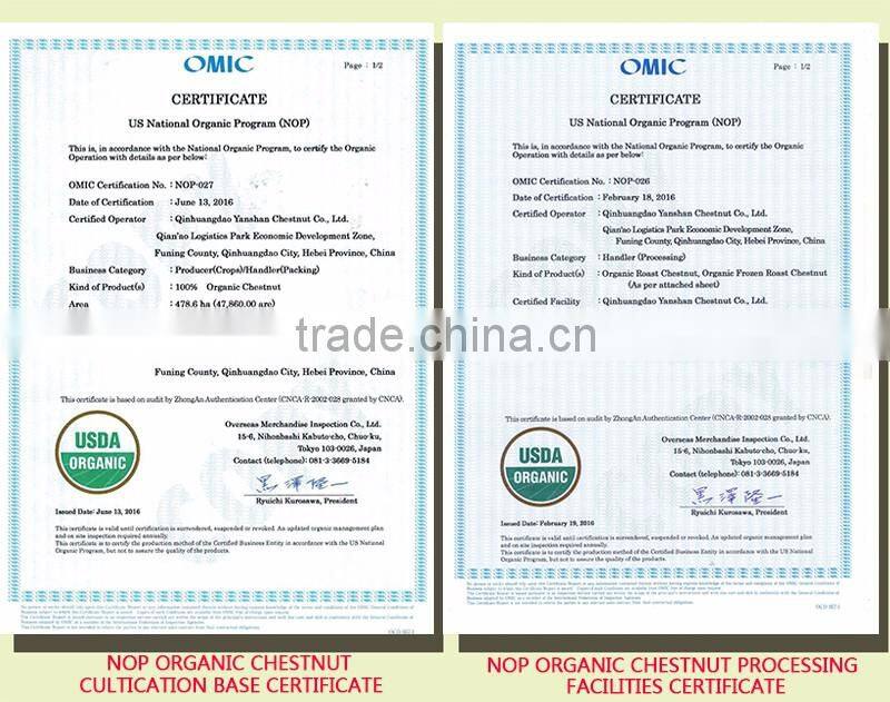 2016 New Organic Frozen Natural Chestnuts Food