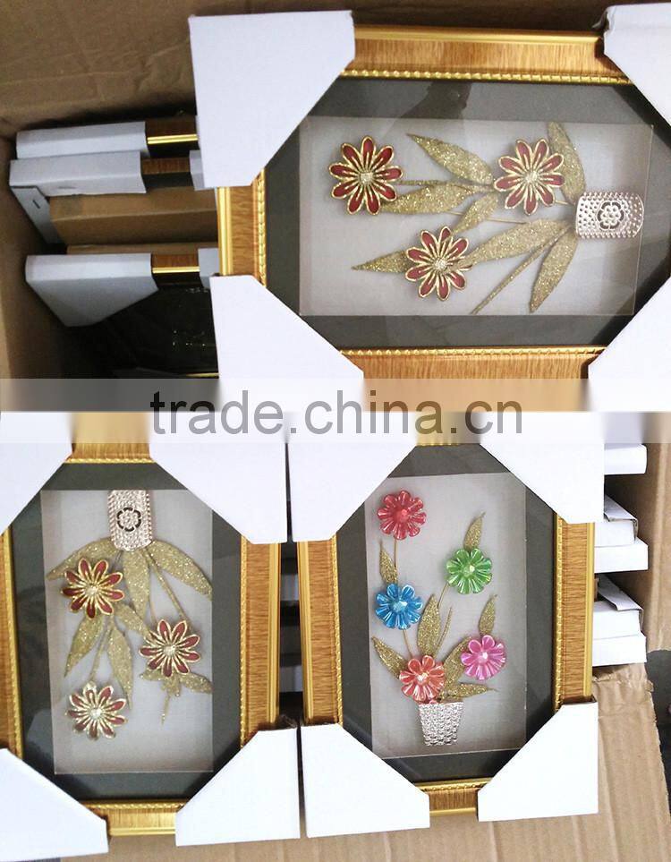 2016 Hot Sell Square Photo Frames Wholesale Photo Frame With Golden Rim