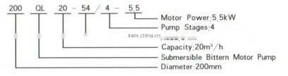 QL series 3 phase centrifugal electric submersible bittern motor pump