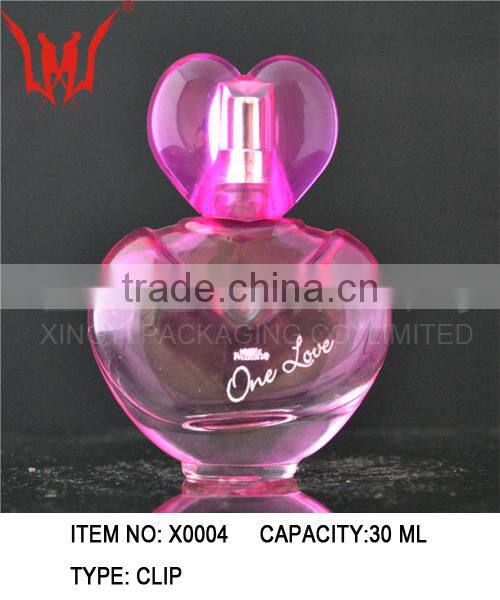 10ml 30ml 50ml 100ml Heart Shaped Perfume Bottle With Pink Glass