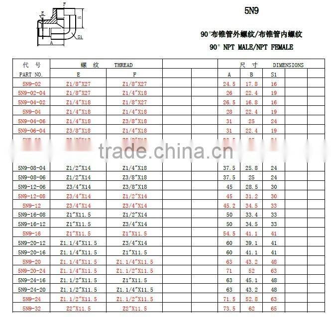 NPT Femal x NPT Male 90 Degree Street Elbow Brass Pipe Fitting