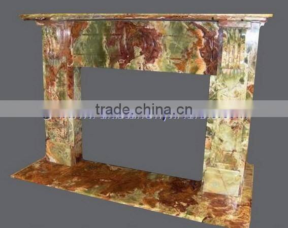 Professional design modern MULTI GREEN ONYX FIREPLACES