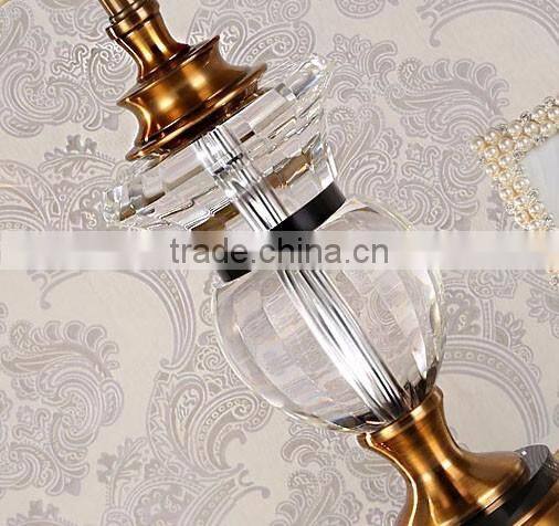 Clear K9 crystal table lamp with black lampshade