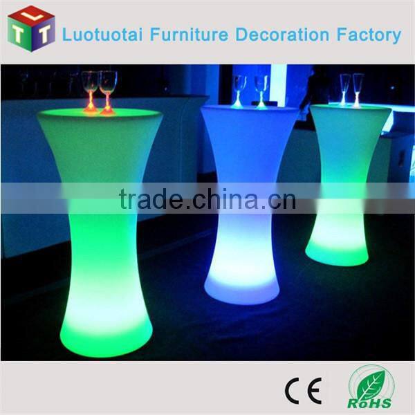 round Led table /RGBW color change plastic remote control led glowing table