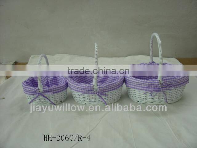 Yellow Painted Willow Basket w/ Candle Shade