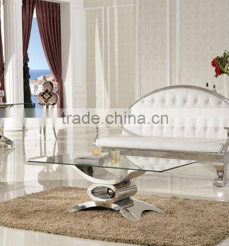 Stainless steel home furniture marble top coffee table C378