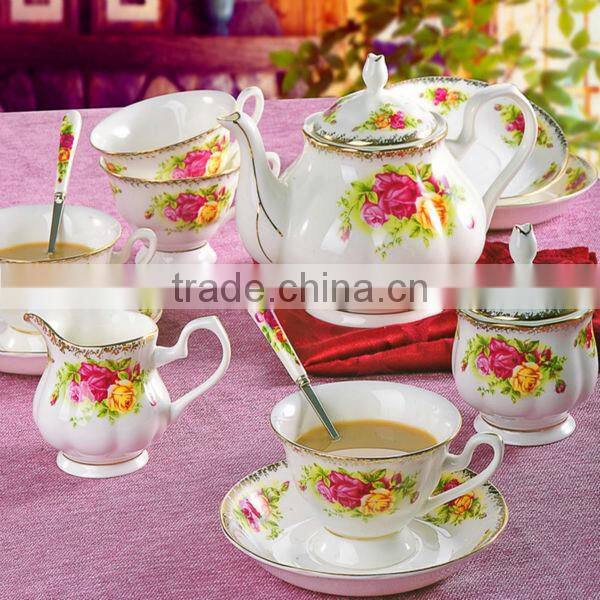 bone china porcelain/ceramic tea coffee set 22pcs /17pcs/ 15pcs