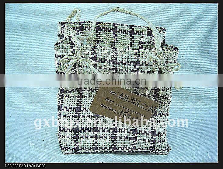 Grey cotton&paper rope rectangle small brands handbags