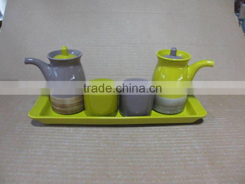 ceramic kitchen oil vinegar salt pepper bottle