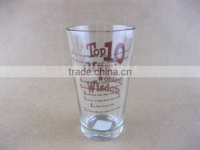 blue 16oz mirrored glass tumbler/glassware