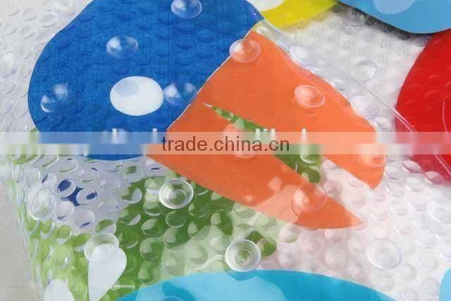 Transparent circular PVC anti slip bath mat with animal patterns/bathroom mat