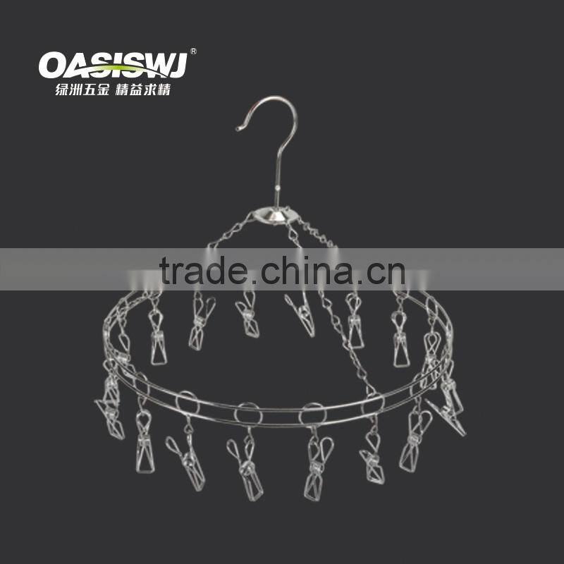 Stainless Steel Clothes Socks Shorts Underwear Drying Rack Hanger 18 clips Household Practical Racks Clips