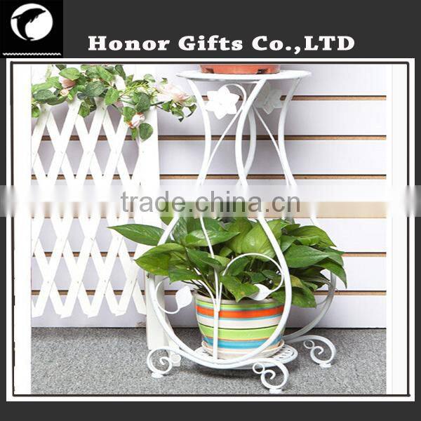 European Style 2-Tier Flower Stand Metal Hanging Plant Stand