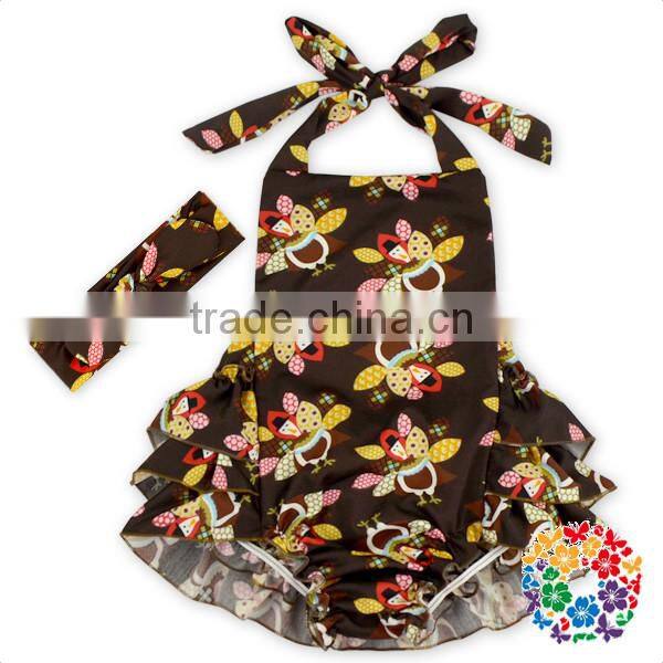 mint cotton baby toddler ruffle icing romper