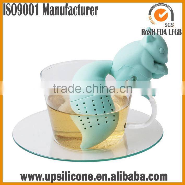 2016 latest High Quality Squirrel Shape Silicone Tea Strainer Filter Silicone Tea Infuser