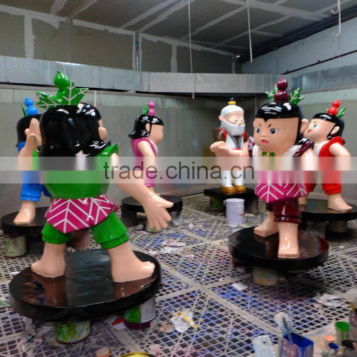 Indoor fiberglass cartoon sculpture