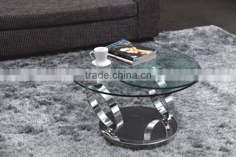 C8041 movable swivel glass coffee table models for home using