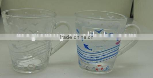 with handle color changing glass cup