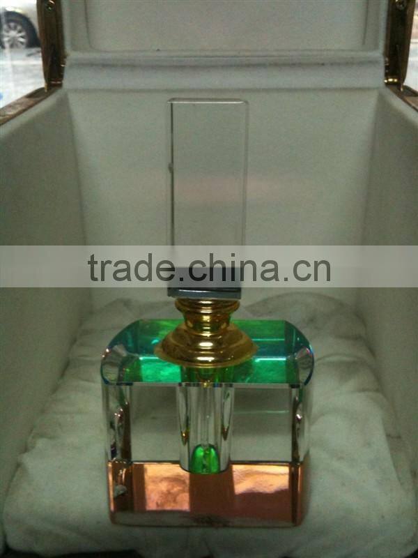good k9 round shape facet colored crystal perfume bottle for girl