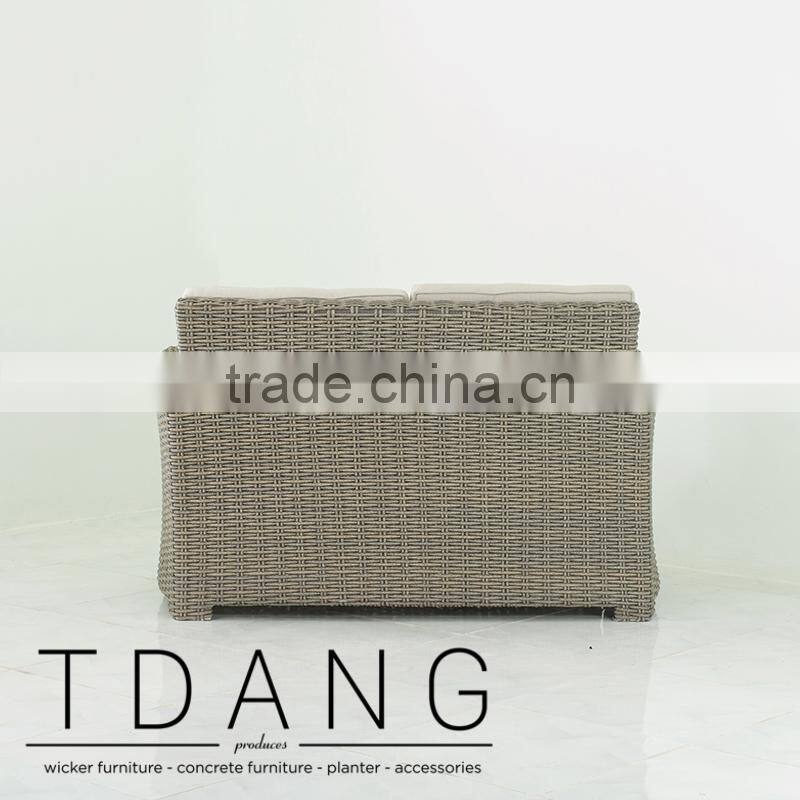 Palm Harbor K-D Wicker Sofa - Contemporary Rattan furniture bench.