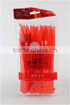 8.5" PS black, red or clear disposable plastic serving fork