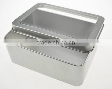 PVC clear window metal tin box
