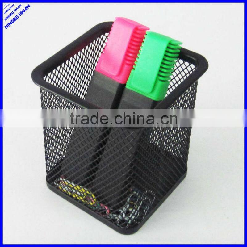 High quality office desktop square metal mesh pen pencil holder