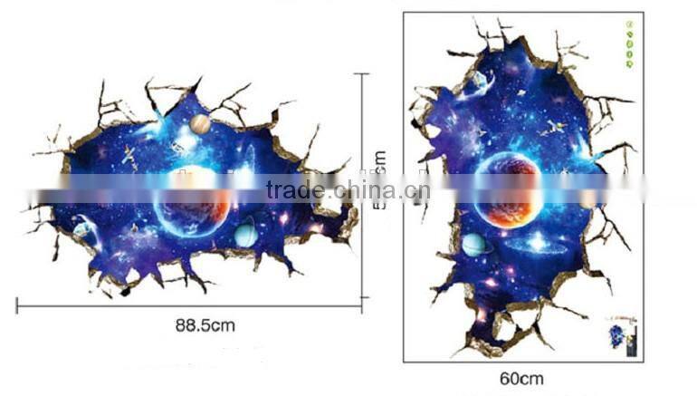 Space and Planets design Adhesive 3D Wall paper , Wall sticker