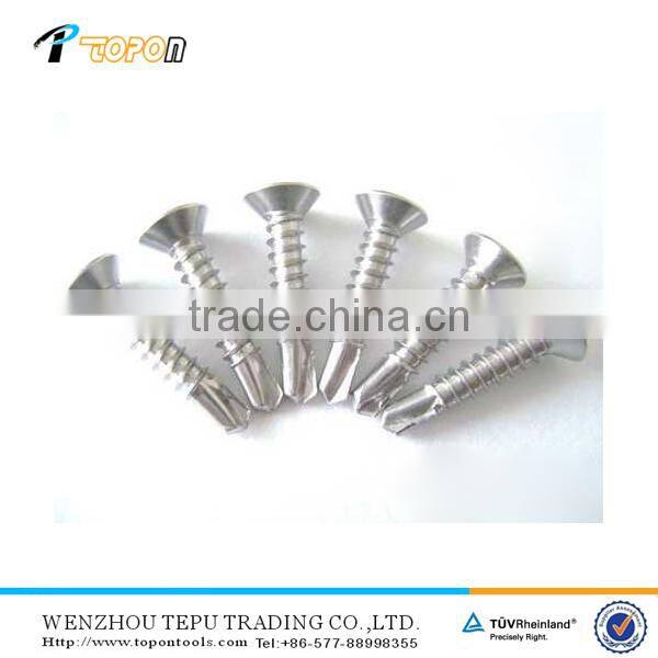 hex head self drilling screw with counter sunk ribbed phillips head