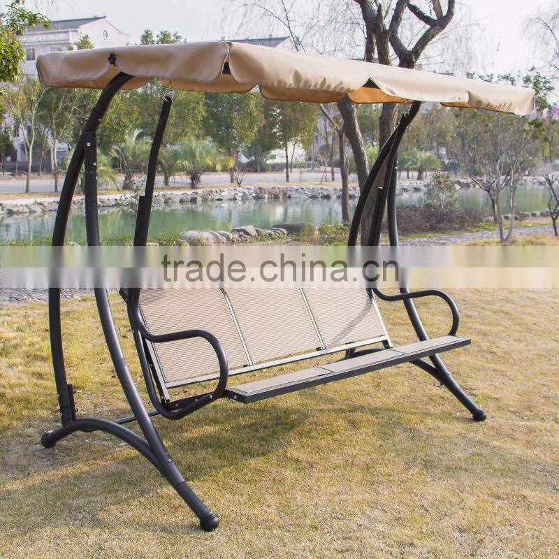 Factory supply the 3 seats rattan swing chair garden swing chair for leisure for hot sale