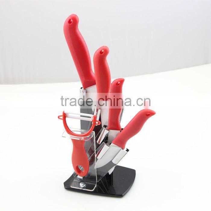 Red Handle Knives Set Ceramic Knives