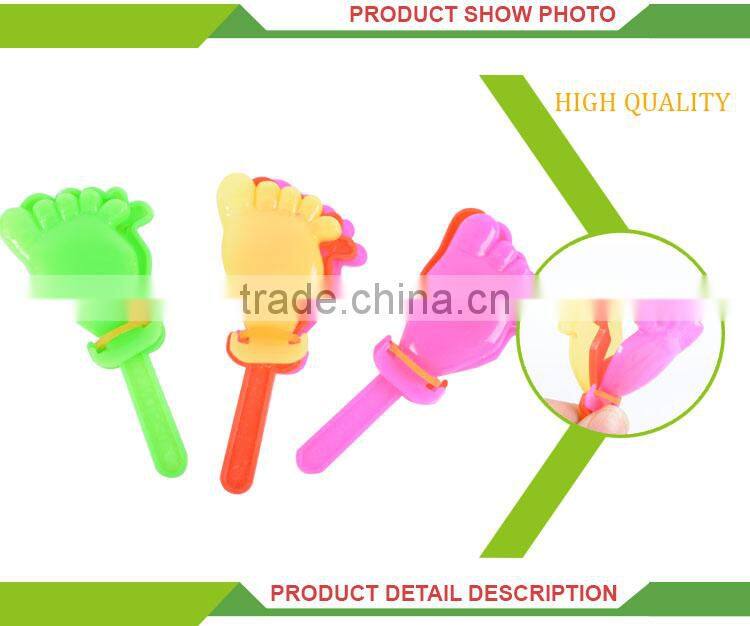 Cheap promotional gift plastic foot shape clapper toy