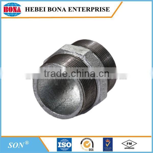 Good quality malleable cast iron hexagon pipe nipple