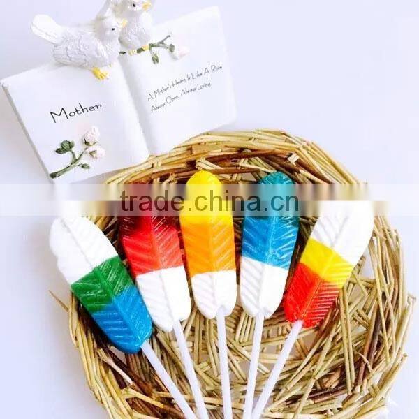 Celebration Use Sweet Handmade Crystal Feather Lollipop Candy