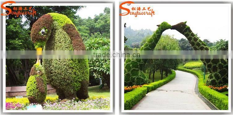 2015 Factory hot sale customize animal shape plants artificial topiary frame animal topiary garden decoration