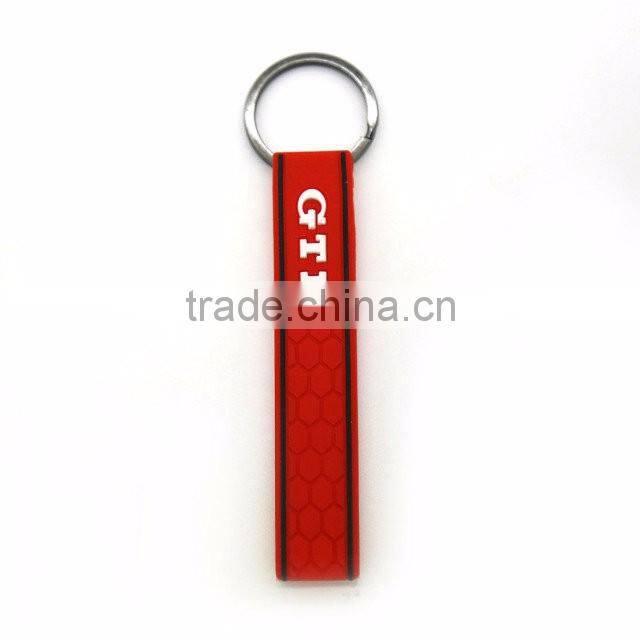 Promotional gifts wholesale silicone GTI 3d pvc rubber keychain