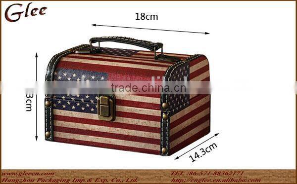 colorful painting wooden box timber strong wooden chest